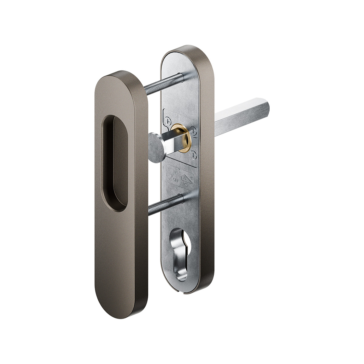 GPF hefschuifschilden SKG*** Afgerond 160 mm – greep binnen, kom buiten Mocca blend