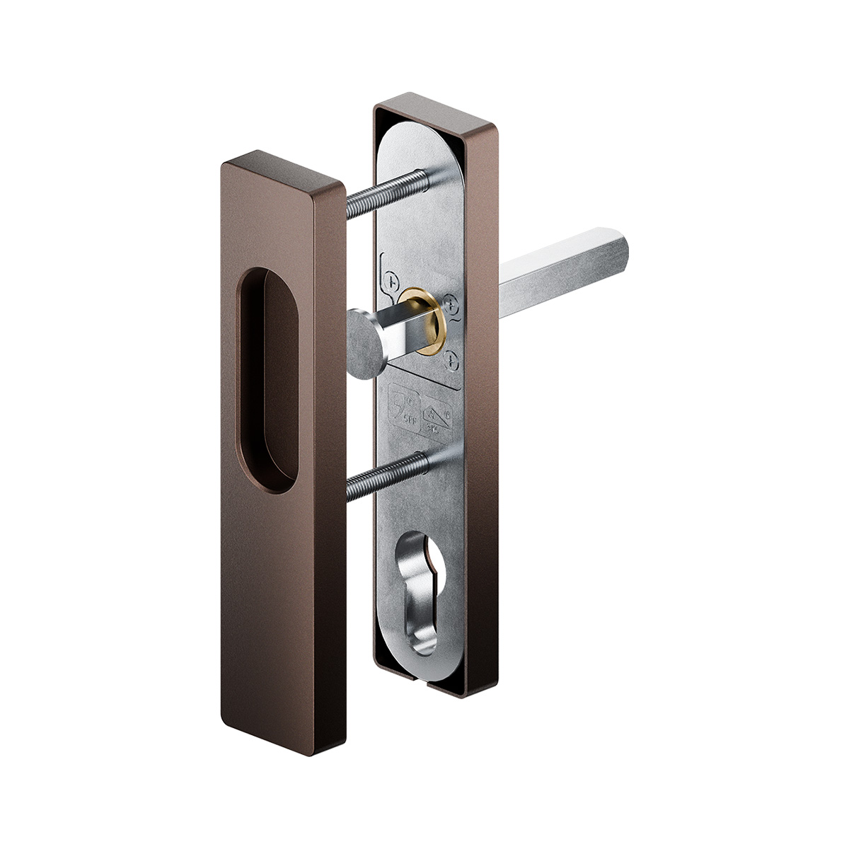GPF hefschuifschilden SKG*** Rechthoekig 160 mm – greep binnen, kom buiten bronze blend