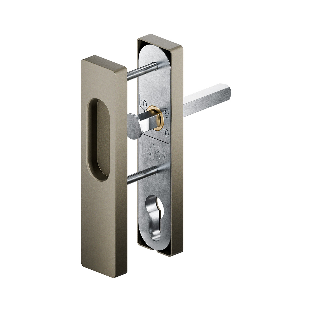 GPF hefschuifschilden SKG*** Rechthoekig 160 mm – greep binnen, kom buiten Champagne blend