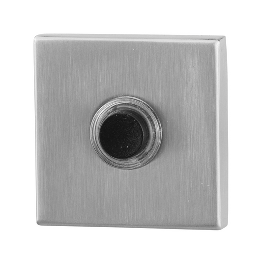 GPF Square push button with black button - stainless steel