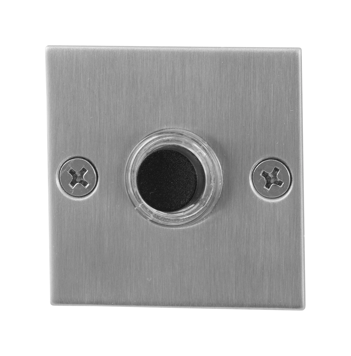 Beldrukker vierkant plat RVS geborsteld – deurbel 50x50x2mm | GPF