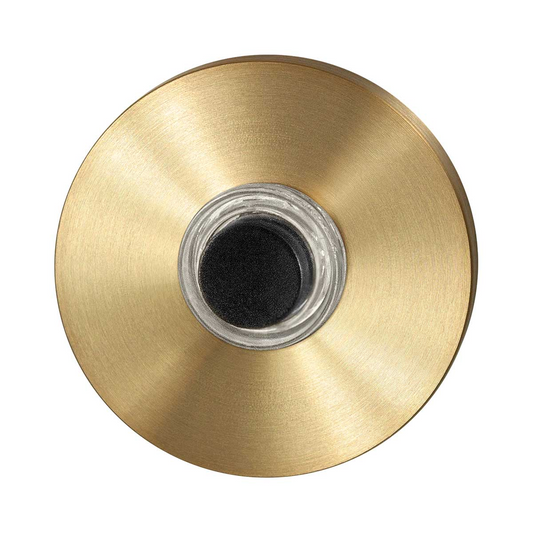 GPF Round doorbell with black button - PVD matt brass