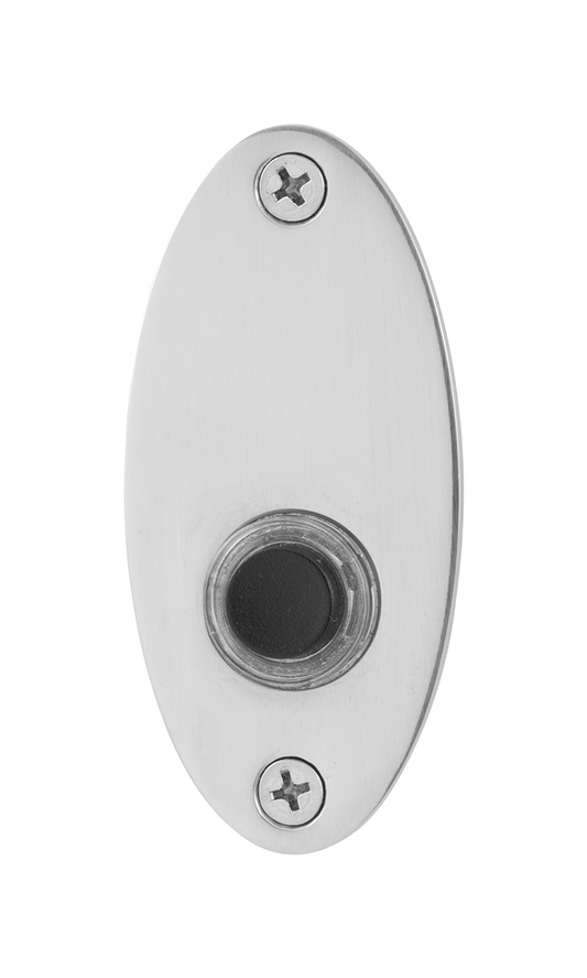 Beldrukker ovaal jaren 30 RVS gepolijst – deurbel 80x38x2mm | GPF