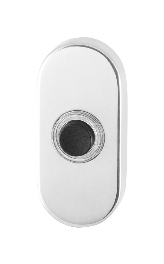Beldrukker ovaal RVS gepolijst – deurbel 70x32x10mm | GPF