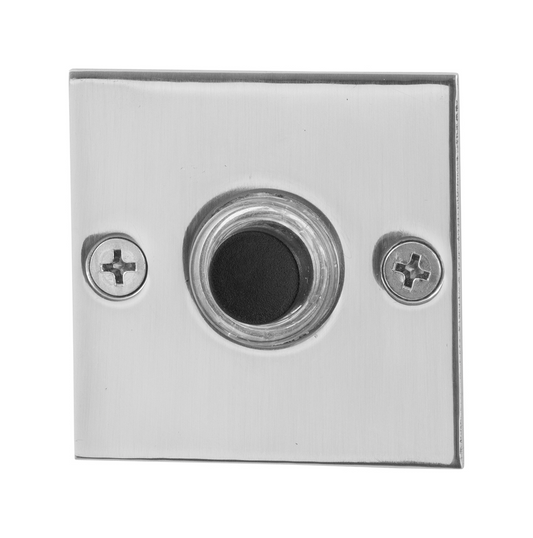 Beldrukker vierkant plat RVS gepolijst – deurbel 50x50x2mm | GPF
