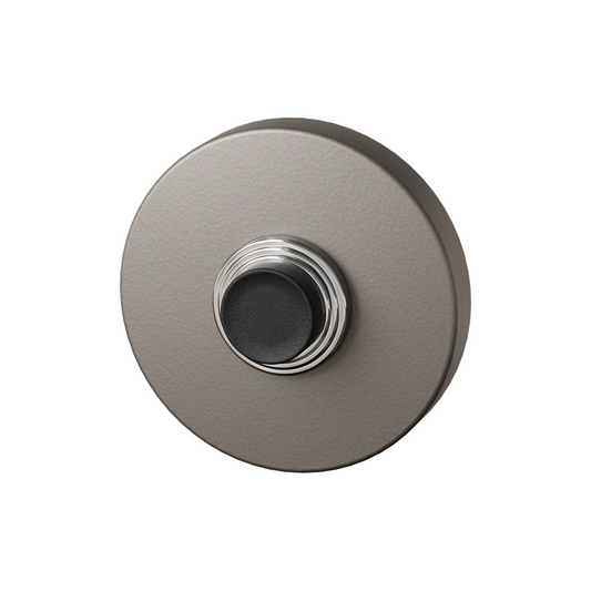 GPF Round doorbell with black button - mocha