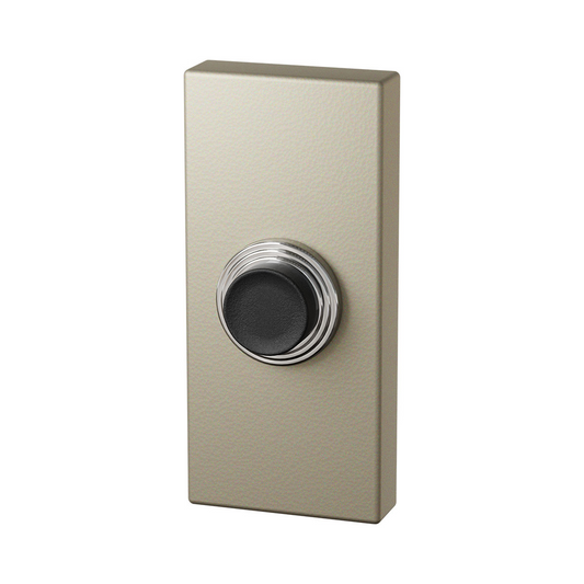 GPF Rectangular push button with black button - champagne