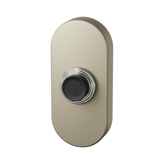 GPF oval push button with black button - champagne
