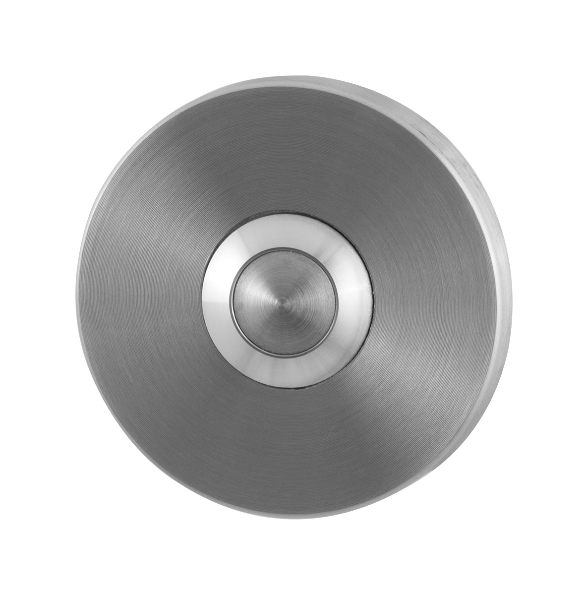 Beldrukker rond plat RVS geborsteld – deurbel Ø 50x6mm | GPF