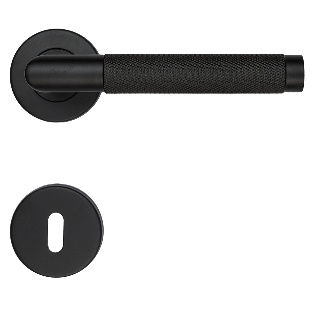 GPF Door Handles L-Hook Matte Black | Design Stainless Steel Rosette