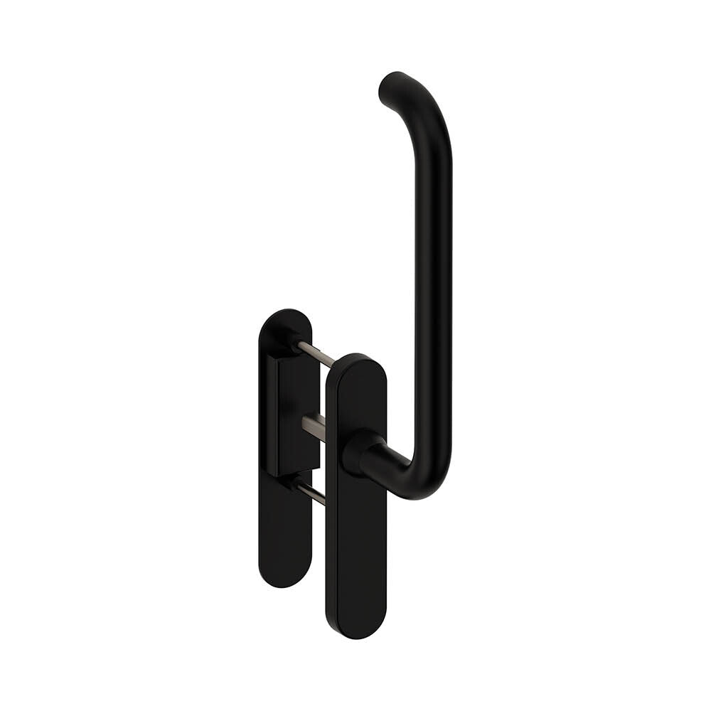 Hardbrass Hefschuifbeslag Stockholm gebogen blind - zwart