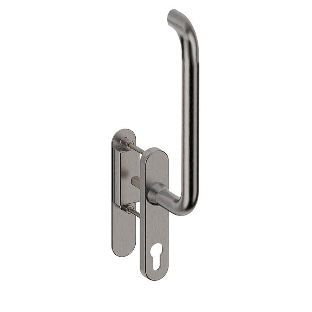 Hardbrass Hefschuifbeslag Stockholm gebogen PC69 - RVS