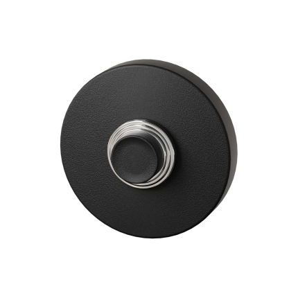 GPF Beldrukker rond met zwarte button - zwart