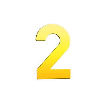 Hardbrass Huisnummers  - 120mm - PVD messing