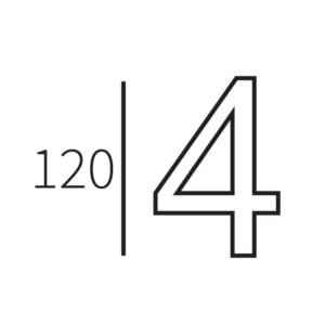 Hardbrass Huisnummers  - 120mm - PVD messing