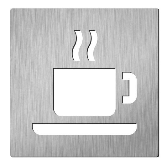 Hardbrass Pictogram koffie vierkant - RVS