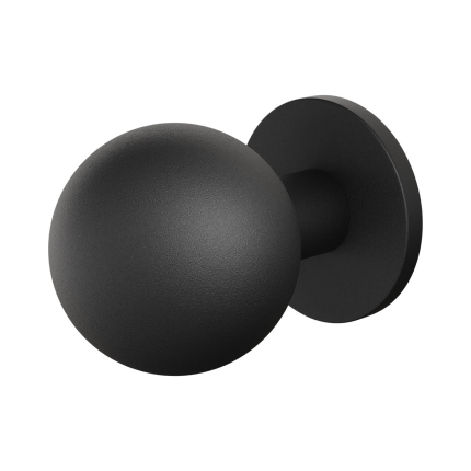 GPF  Voordeurknop kogel op rond rozet - zwart