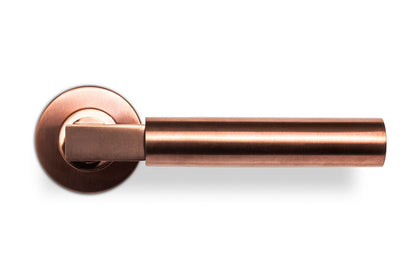 AVJD Door handles Bauhaus on round rosette - black