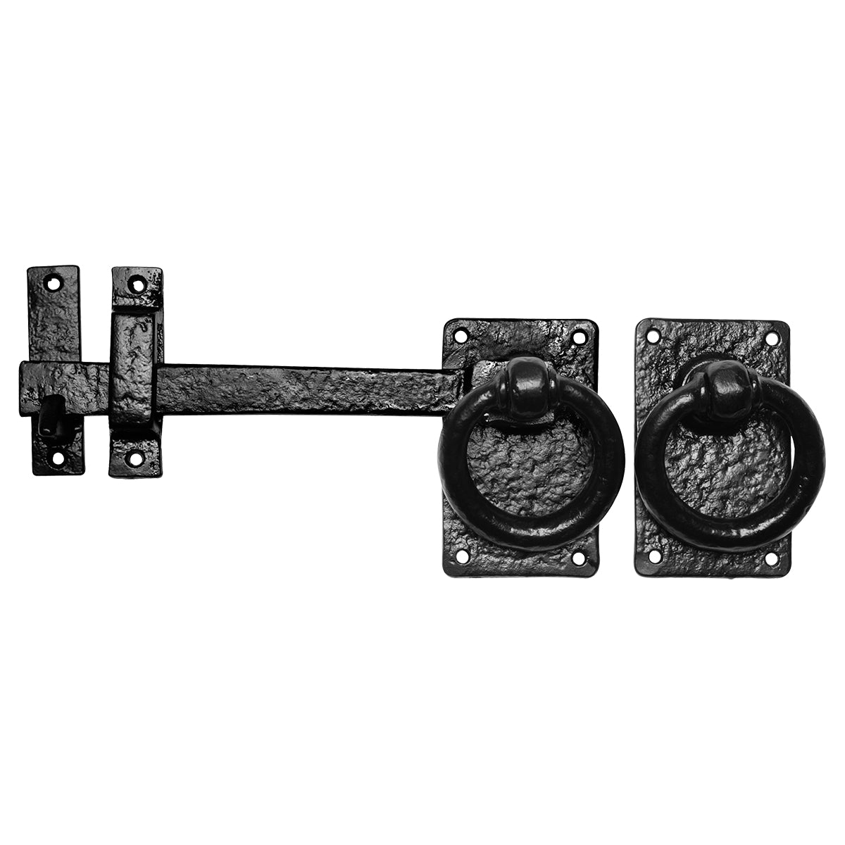 KirkPatrick KP1248 klinkstel met grote ring zwart smeedijzer