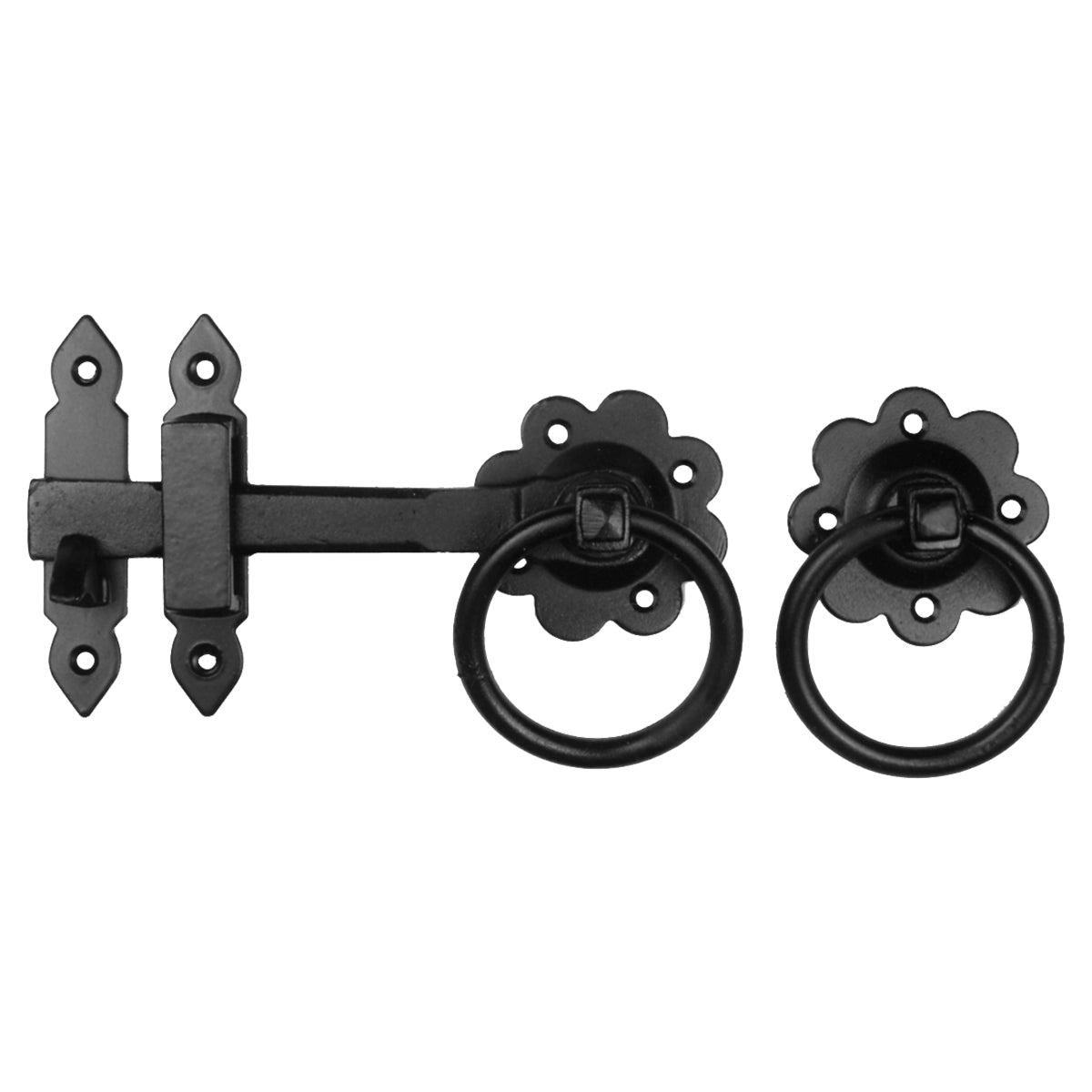KirkPatrick KP3258 klinkstel met ring zwart smeedijzer