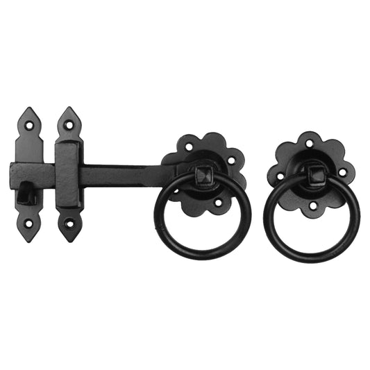 KirkPatrick KP3258 klinkstel met ring zwart smeedijzer