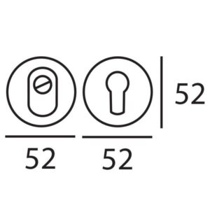 Veiligheidsrozetten rond met kerntrekbeveiliging | Hardbrass | Glans Nikkel