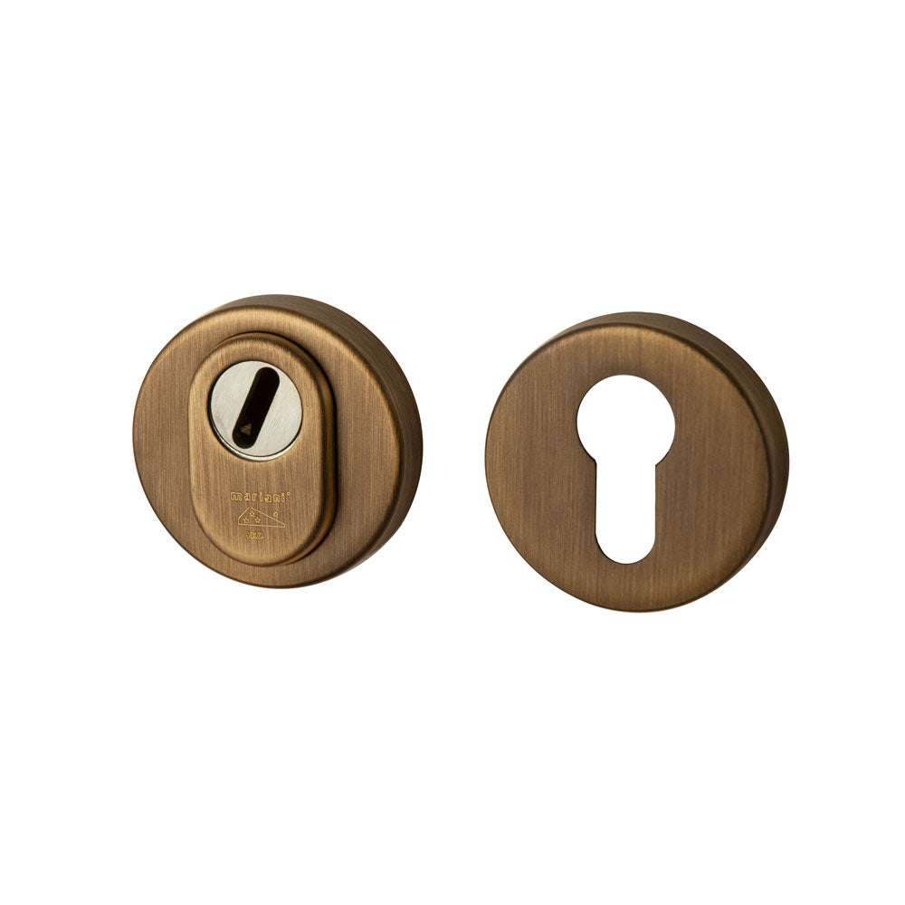 Veiligheidsrozetten rond met kerntrekbeveiliging | Hardbrass | Matbrons