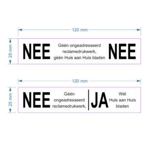 Hardbrass JA/NEE zelfklevend plaatje - RVS/zwart