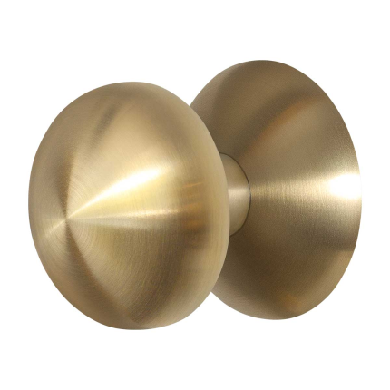 GPF  Voordeurknop paddenstoel op rond rozet - PVD mat messing