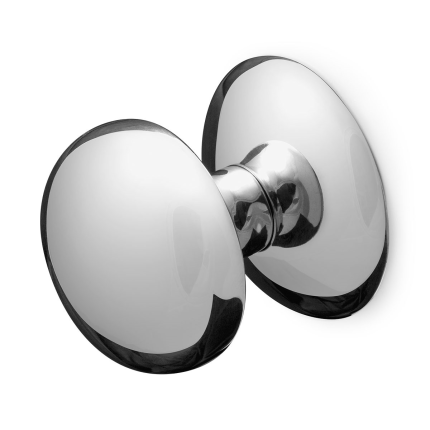 GPF  Voordeurknop paddenstoel op rond rozet - RVS gepolijst