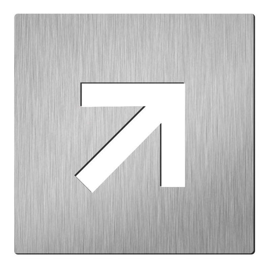 Hardbrass Pictogram pijl diagonaal vierkant - RVS