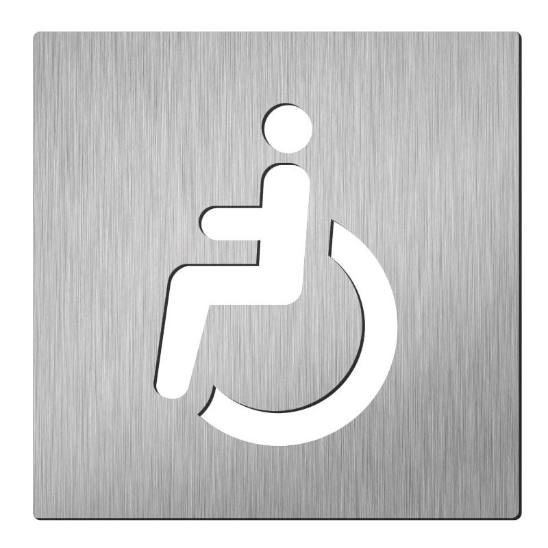 Pictogram rolstoel vierkant RVS – deurbordje