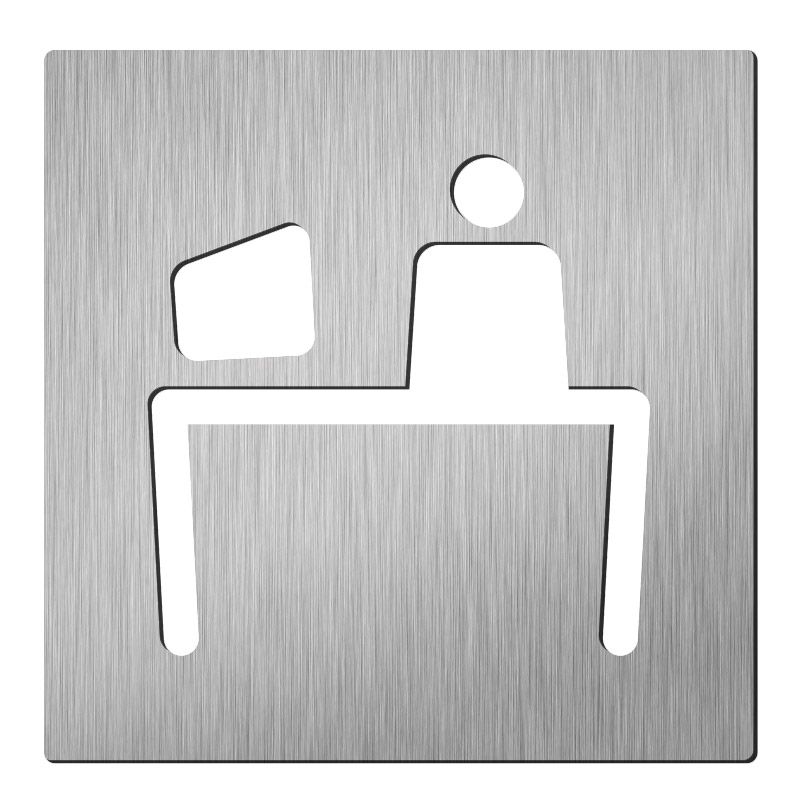 Pictogram kantoor vierkant RVS – deurbordje