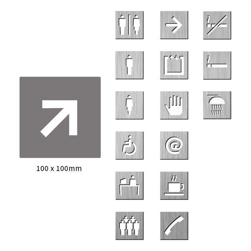 Pictogram lift vierkant RVS – maattekening