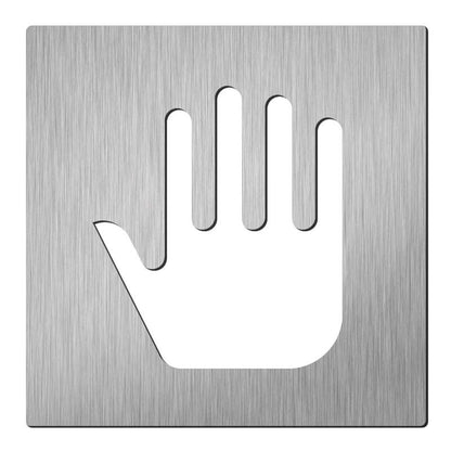 Pictogram stop vierkant RVS – deurbordje