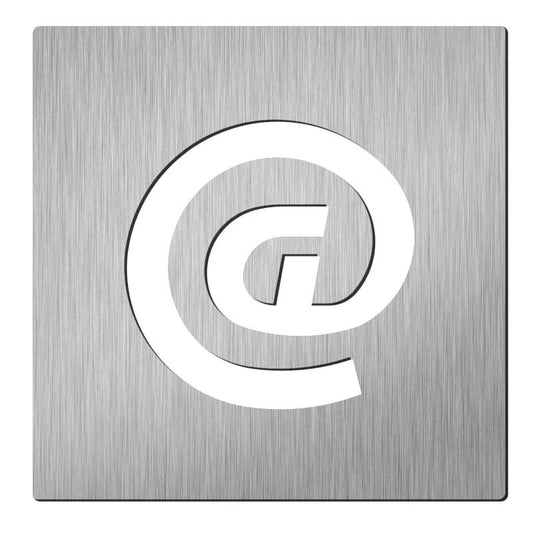 Pictogram @ (e-mail) vierkant RVS – deurbordje