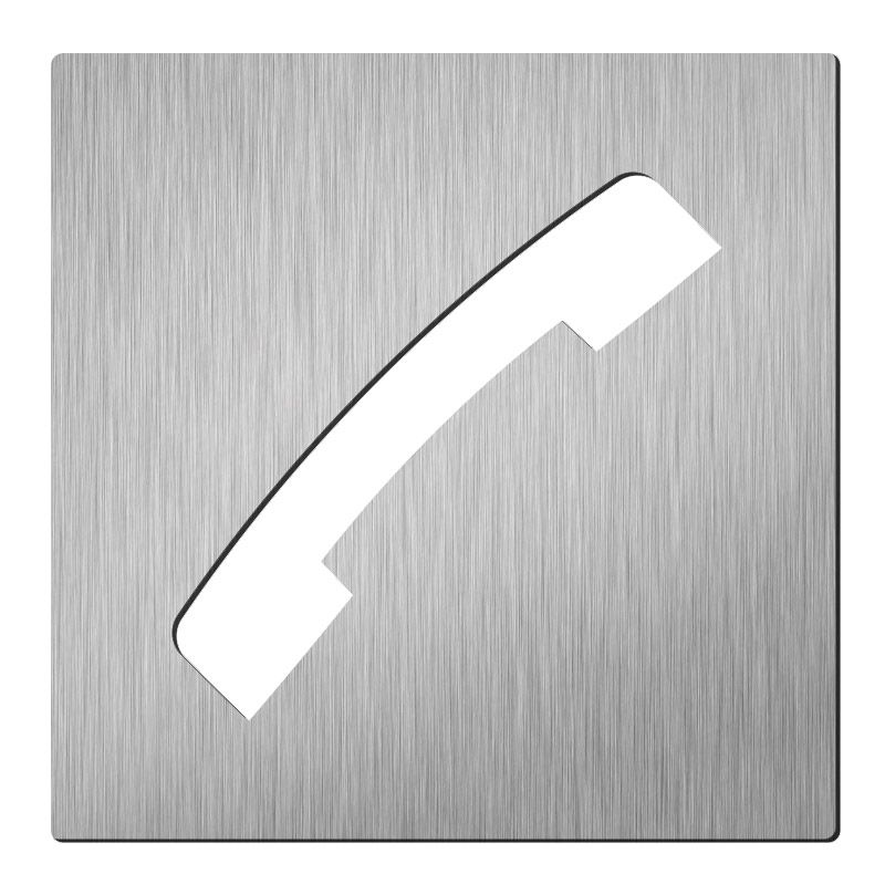 Pictogram telefoon vierkant RVS – deurbordje