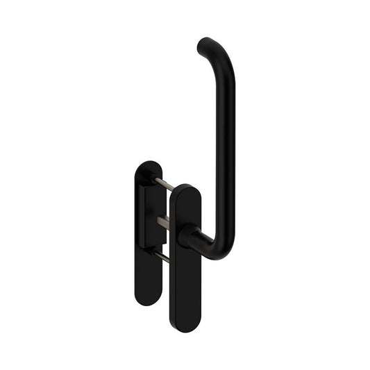 Hefschuifbeslag Stockholm gebogen zwart blind Hardbrass