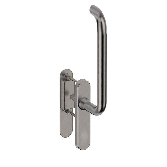 Hefschuifbeslag Stockholm gebogen RVS Hardbrass