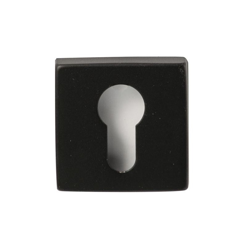 Variovierkant cilinderrozet PUURzwart Hardbrass