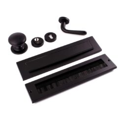 Complete voordeurset PUURzwart rechtswijzend Hardbrass