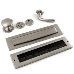 Complete voordeurset PVD inox rechtswijzend Hardbrass