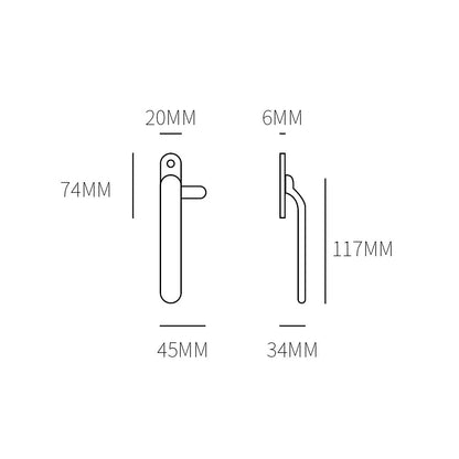 HB Raamgreep links of rechts - getrommeld messing