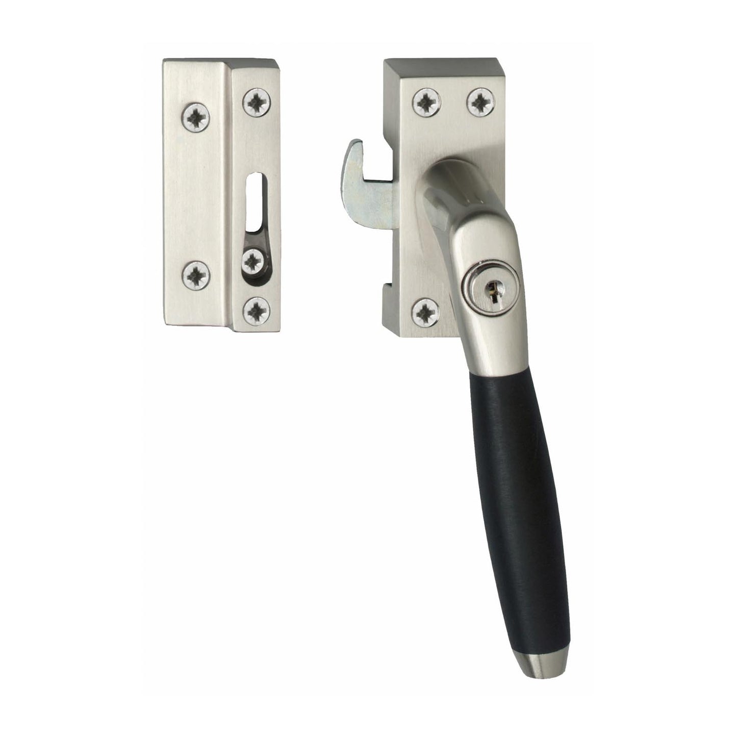 Intersteel Raamgreep Ton model links of rechts - nikkel / ebbenhout