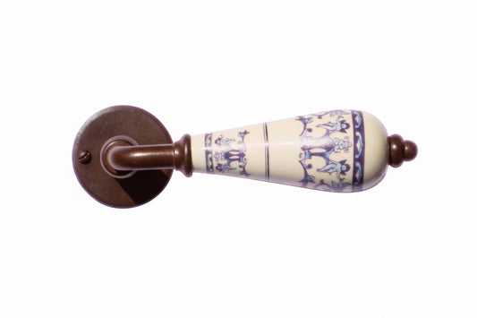 Deurklinken Decor op rozet | HDD | roest & porselein