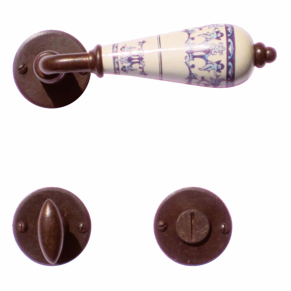 Deurklinken Decor op rozet | HDD | roest & porselein