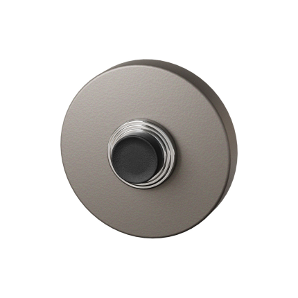 GPF Beldrukker rond met zwarte button - mocca