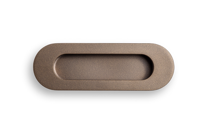 AVJD Door handles Bauhaus on round rosette - black