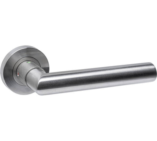 Sicura door handles on round rosette | Intersteel | Stainless steel