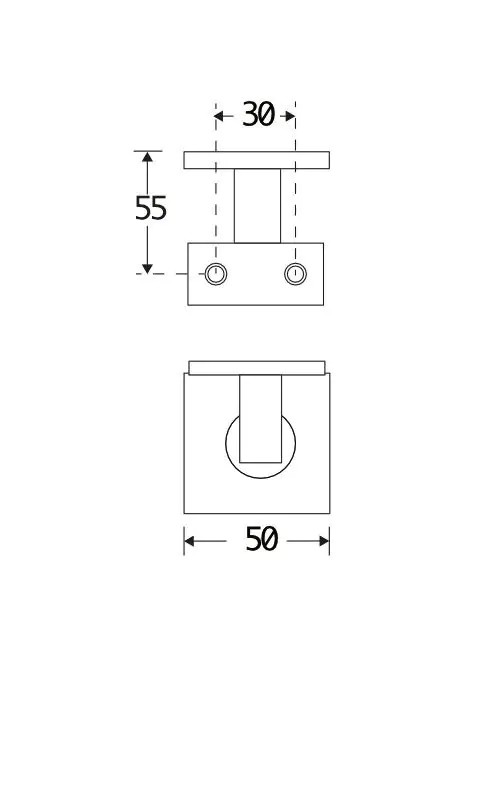 Mi Satori Leuninghouder met vlak of hol zadel op vierkant rozet - zwart